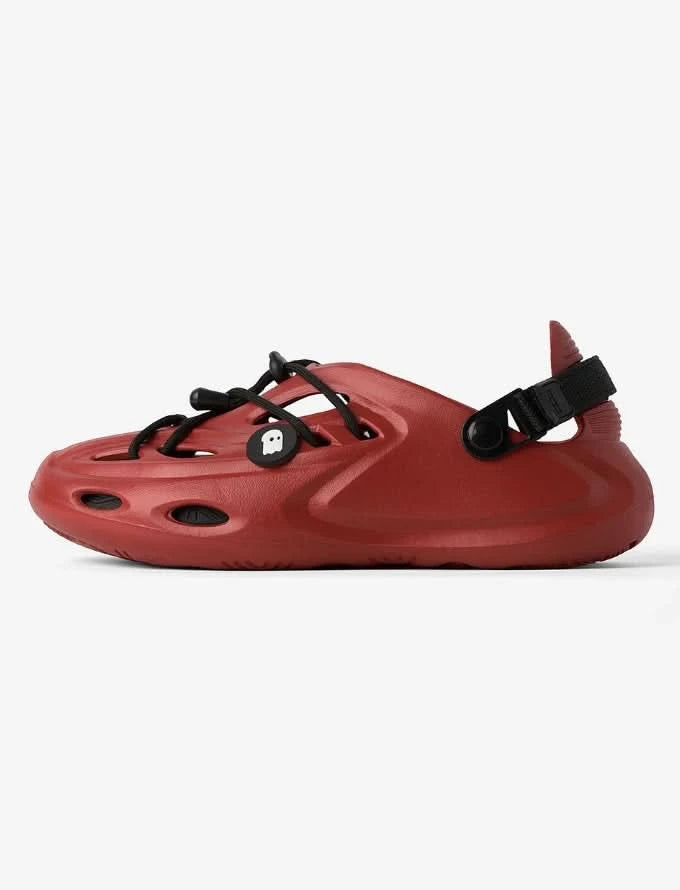 Hyrdros Fury - Red sandal with black straps on a white background
