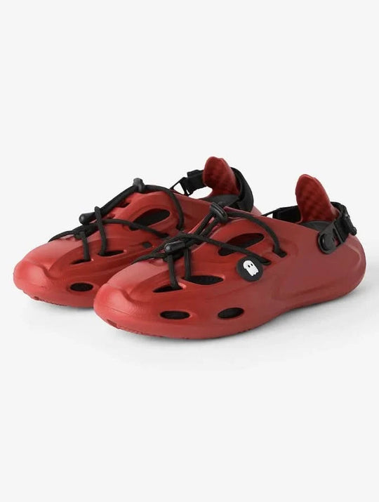 Hyrdros Fury - Red sandal with black straps on a white background
